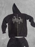 WHWH Cotton Fleece Zipper Rhinestone Set - Image 3