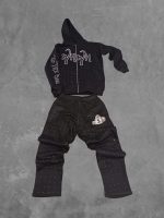 WHWH Cotton Fleece Zipper Rhinestone Set